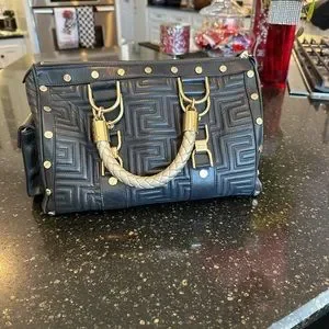 Gianni Versace Couture Greca Quilted Doctor Bag